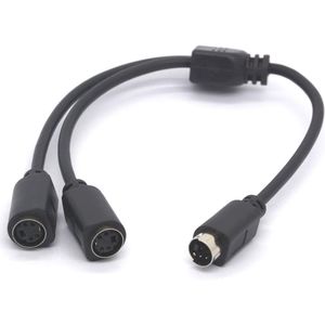 S-Video Kabel Splitter 4 Pin Mini DIN Adapter - Male naar 2 Female Y-Splitter voor TV's en DVD Spelers