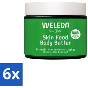 6 x WELEDA - Body Butter - Skin Food - Droge huid - 150 ml - Intensieve Voeding - Droge Huid - Body Butter - Natuurlijke Ingrediënten - Huidbarrière