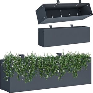 Hangende plantenbak - kliko ombouw - 50x12x15cm - antraciet