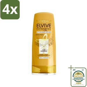 L'Oréal Paris Elvive Extraordinary Oil - Conditioner - Kokosolie - 200 ml - Voordeelverpakking - 4 stuks - Droge haren - Glanzend haar