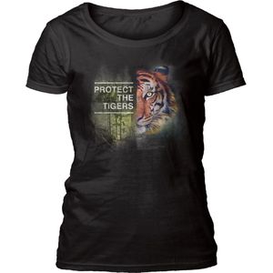 Ladies T-shirt Protect Tiger Black S