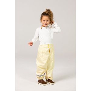 Ducksday - Regenbroek - Waterdicht - Ademend - Reflecterend - Unisex - Lemon- geel - Maat 134/140 - 10 jaar