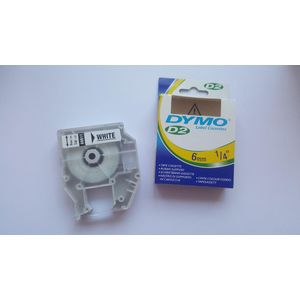Dymo D2-labeltape, 6 mm x 10 m, wit