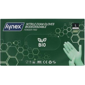 Hynex Biologisch Afbreekbare Nitril Handschoenen Groen – Maat L – 100 Stuks – Poedervrij – Bio Degradable – Wegwerphandschoenen – Duurzaam