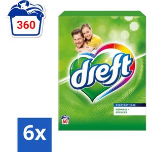 Dreft - Everyday Care - Waspoeder - Gekleurde Was - Original - 60 Wasbeurten - Voordeelverpakking - 6 stuks