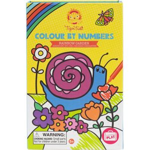 Tiger Tribe meeneem Colour By Numbers Rainbow Garden +5 jaar