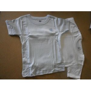 Petit Bateau - 2 pack - Tshirt - Blauw , wit - 6 jaar 114