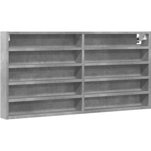 vidaXL Vitrinekast - 100x8,5x50 cm - Betongrijs Vitrinekast - Displaykast - Houten Kast - Betonnen Grijze Kast - Woonkamer Meubilair