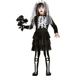 Halloween - Skelet bruidsjurk voor meisjes 128/134