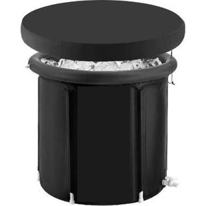 MensStore IJsbad - Ice Bath - Zitbad - Ingebouwd Kussen - Opvouwbaar - Inclusief Beschermhoes en Opbergtas - 75cm x 90cm - Zwart