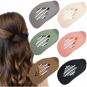 6-pack platte haarclips voor vrouwen - Frans ontwerp platte haarclips - Sterke hold matte haarclips - Voor dun haar van vrouwen - Eendenbek haarclips - Perfect voor dagelijkse styling Kerstcadeaus - Roze groene diamant