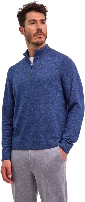 FALKE - Basic Lambswool Half-Zip - Wol Trui - Blauw