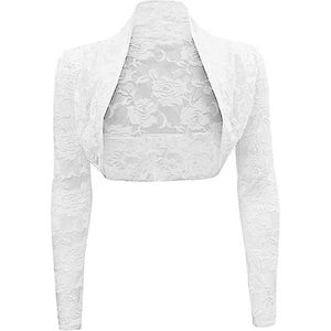 Lace Bolero Lang Mouwen Vest Schouderjack Transparant Bloemen Cardigan