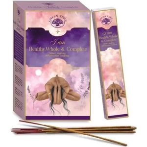 Green Tree - I am Healthy, Whole & Complete Manifestation - wierook Meditatie - Heilig hout - Duurzame wierookstokjes - doos 12 stuks Incense 15 gram