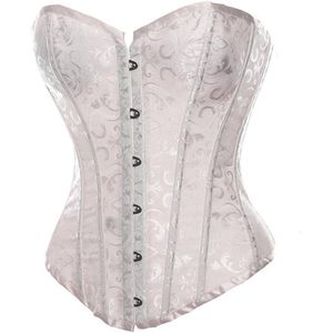 Dames Brocade Overbust Korset Bustier met Verstelbare Bretels
