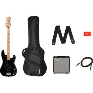 Squier Affinity Series Precision Bass PJ Pack MN Black - Elektrische basgitaar set