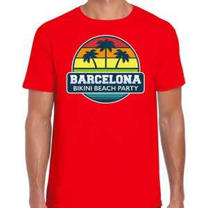 Barcelona zomer t-shirt / shirt Barcelona bikini beach party voor heren - rood - Barcelona beach party outfit / vakantie kleding / strandfeest shirt S