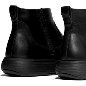 FitFlop - IQ-Comff Leather Zip Ankle Boots - Zwart - Enkellaars