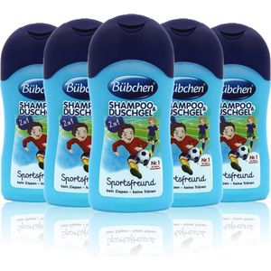 Bübchen® | 5 x 50 ml Kinder Shampoo & Douchegel 2 in 1 | Miniflacon | reisformaat | Sport fris | zonder zeep |