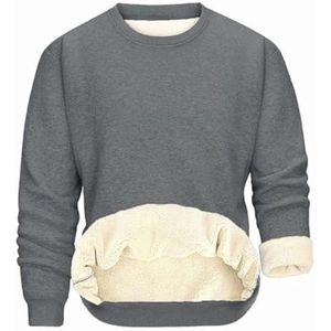 Heren fleece sweatshirts thermisch warme ronde hals truien voor winter