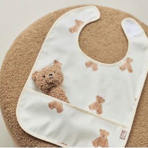 Jollein - Slab Waterproof (Teddy Bear) - Polyester - Polyurethaan - Slabbetjes Baby - 2 Stuks - 40 cm