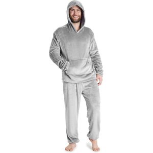 Warme Fleece Pyjamaset voor Heren met Pluizige Hoody