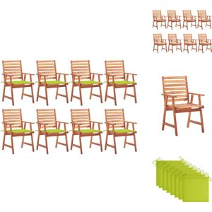 vidaXL Tuinstoel - Tuinstoelen - Tuin Stoel - Tuin Stoelen - Tuinstoelen 8 st met kussens massief acaciahout