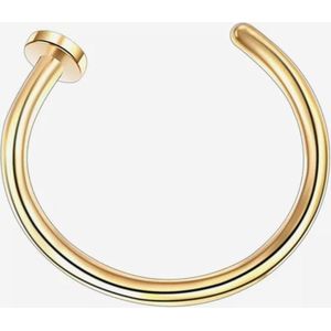 Fake neuspiercing ring goud - Fake piercing - Nep piercing - Fake lip piercing - Fake oor helix piercing - Verkleedaccessoires - Goud - 8mm