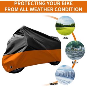 Fietshoes, 190T hoogwaardige fietshoes, waterdicht, anti-uv met vergrendelingsgat, voor fietsen, mountainbikes, racefietsen (zwart met oranje)