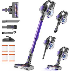 Steelstofzuiger-25000 Pa- 300W Steelstofzuiger Draadloos-2200 mAh Accu - 50 Minuten - 1,3 L Stofbak - voor Tapijten en Harde Vloere