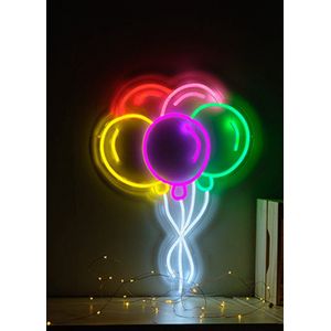 OHNO Neon Verlichting Balloons - Neon Lamp - Wandlamp - Decoratie - Led - Verlichting - Lamp - Nachtlampje - Mancave - Neon Party - Kamer decoratie aesthetic - Wandecoratie woonkamer - Wandlamp binnen - Lampen - Neon - Led Verlichting - Multicolor
