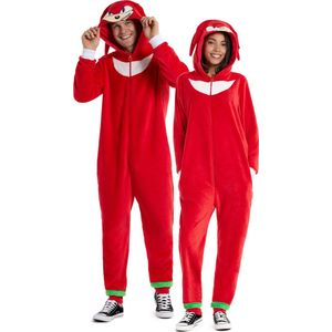 OppoSuits Knuckles Onesie - Sonic Jumpsuit - Carnavalskleding - Huispak - Rood - L
