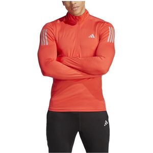 adidas Performance Own the Run Sweatshirt met Korte Rits - Heren - Rood- XL