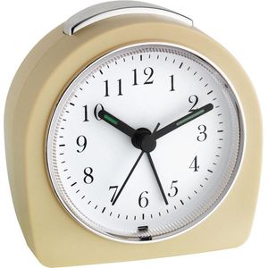 TFA 60.1021.09 - Wekker - Analoog - Quartz - Stil uurwerk ""Sweep"" - Alarm - Snooze - Achtergrondverlichting - Beige/Crème