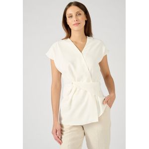 Damart - Asymmetrische top in crêpe met gedrapeerd effect - Dames - Beige - 40