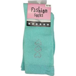 Sokken hartjes - Lichtblauw - Maat 39 / 42 - Set van 2 - Fashion Socks