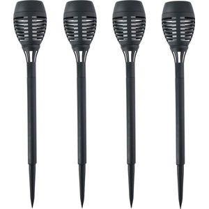 Fakkels - Zwart - Polystyreen - 4 Stuks Met Vlam Effect 48 Cm