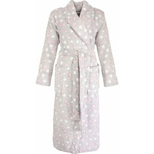 Irresistible Dames Badjas - Fleece - Sjaalkraag - Grijs - Maat L