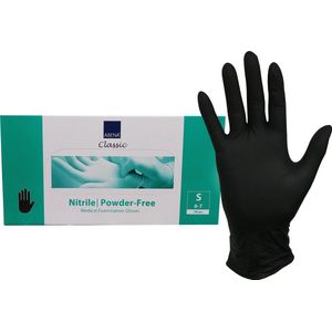 500 Stuks ( = 5 Dozen ) - Wegwerp Handschoenen - Nitril - Abena - Zwart - Maat XS - Latex Vrij - Poeder Vrij + Gratis Handcrème - Puur Vera - 20ML