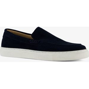 Van Beers suede heren instappers donkerblauw - Maat 45 - Echt leer - Uitneembare zool