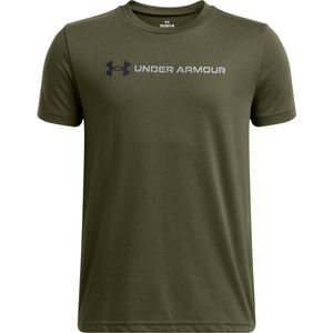 Under Armour - UA B LOGO WORDMARK SS - Sportshirt - Groen - Zwart