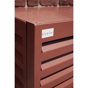 Evolar EVO-COVER-MR - Airco & Warmtepomp Buitenunit Omkasting - Maat Medium - 110 x 80 x 55 cm - Gepoedercoat - Aluminium - Hoogwaardige kwaliteit - Steenrood - RAL 8004