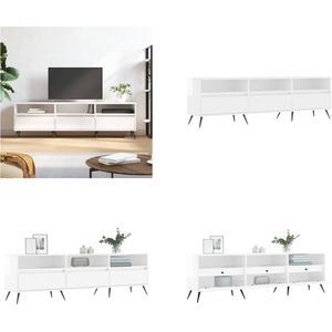 vidaXL Tv-meubel 150x30x44-5 cm bewerkt hout hoogglans wit - Tv-meubel - Tv-meubels - Tv-meubel - Hifi-kast