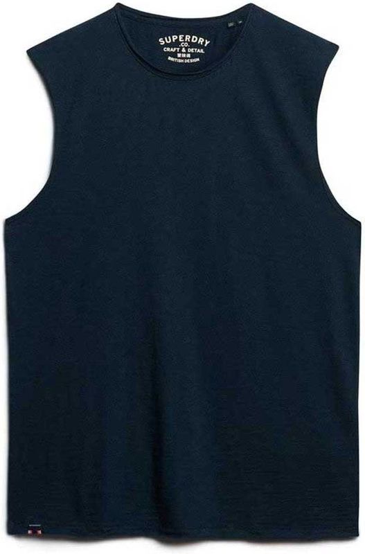 Superdry - Raw Edge Slub - Mouwloos T-shirt - Blauw