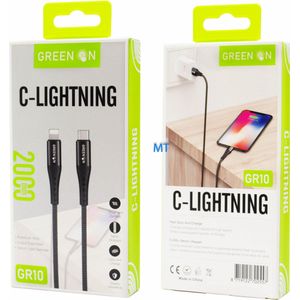 green on - apple kabel van  USB-C naar USB Lightning kabel lengte 2 meter