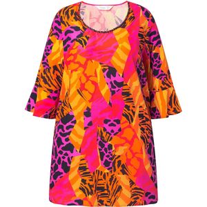 MIAMODA - Dames - Tuniek A-lijn all-over print 3/4-mouw - Mandarijn - Maat 42