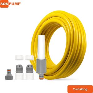 SOS PUMP ® - Tuinslang 25 Meter + Spuitpistool Set – Flexibel, Anti-Knik & Krachtige Besproeiing – Geschikt voor Gardena Koppelingen – Tuinbewatering & Reiniging