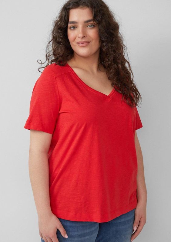 s.Oliver - T-Shirt - V-hals - Zacht Jersey