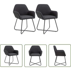 The Living Store Eetkamerstoelen 2 st stof zwart - Eetkamerstoelen - Zwarte Stoelen - Design Meubels - Comfortabele Stoelen - Stabiele Stoelen