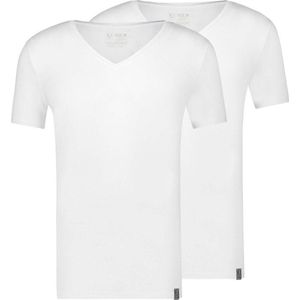 RJ Bodywear The Good Life Madrid T-shirt (2-pack) - heren T-shirt diepe V-hals - wit - Maat: XL